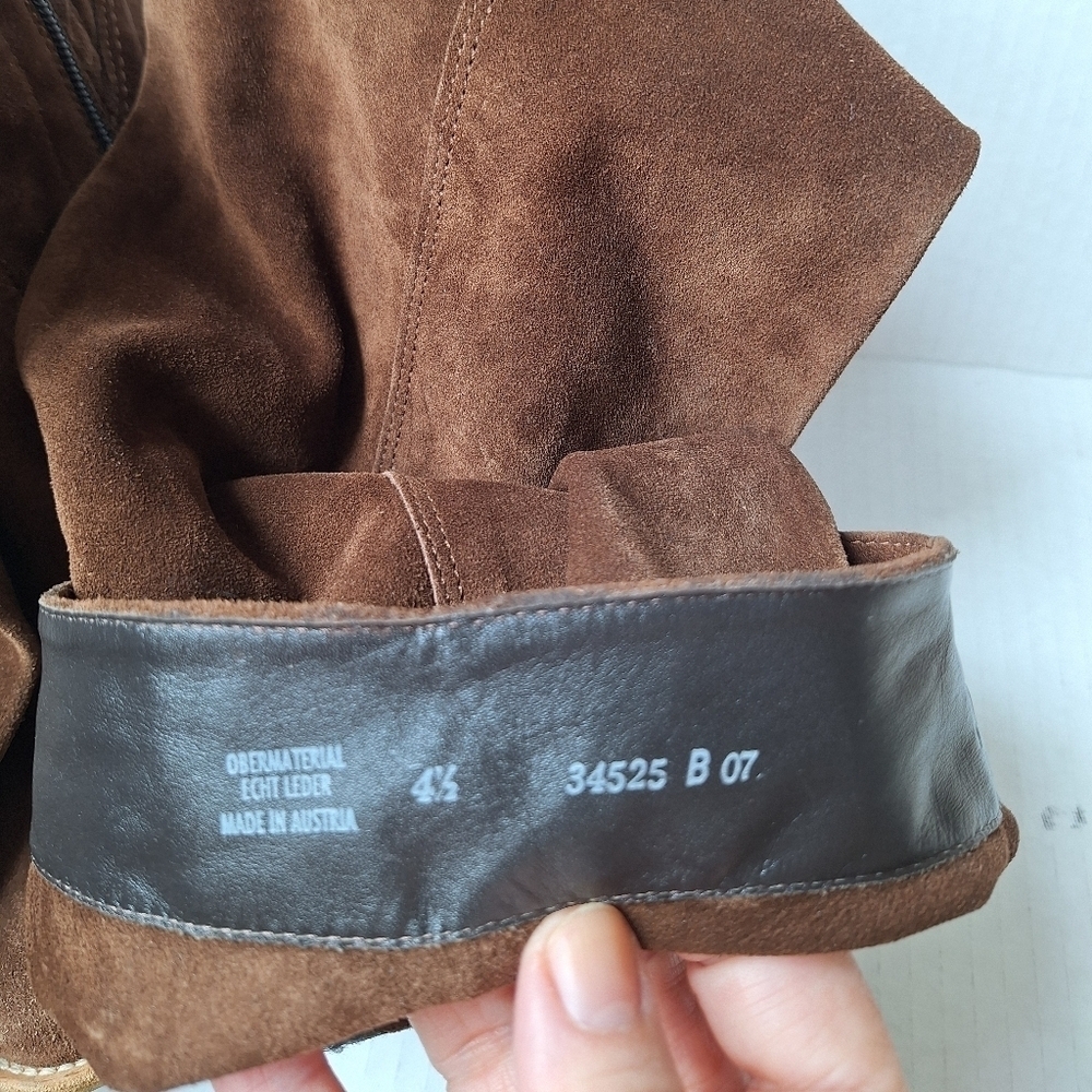 Paul Green Munchen Dazzle Brown Suede Over The Knee Womens Heeled Boots Size 7 - Picture 6 of 9